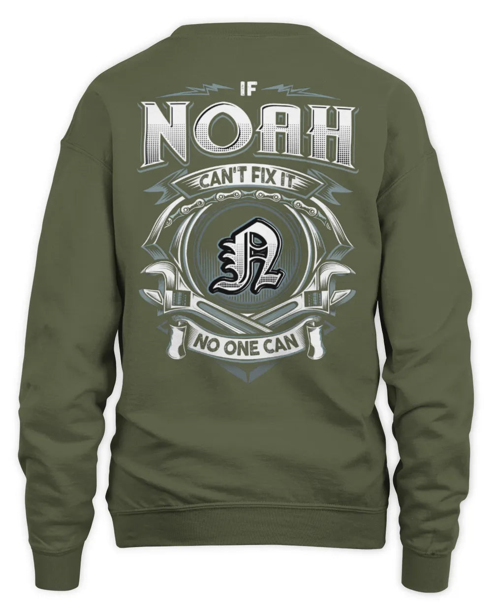 NOAH AP81-K4-626 - Personalized Ahmed Quote Apparel “If Ahmed Can't Fix It, No One Can” - Unisex Sweatshirt - Military Green
