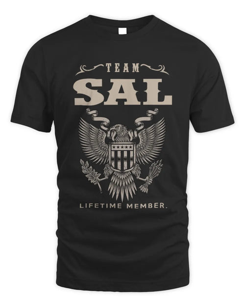 SAL TP06-K82 – Personalized Classic Style Apparel “Team NAME Lifetime Member” - Unisex Standard T-Shirt - Black