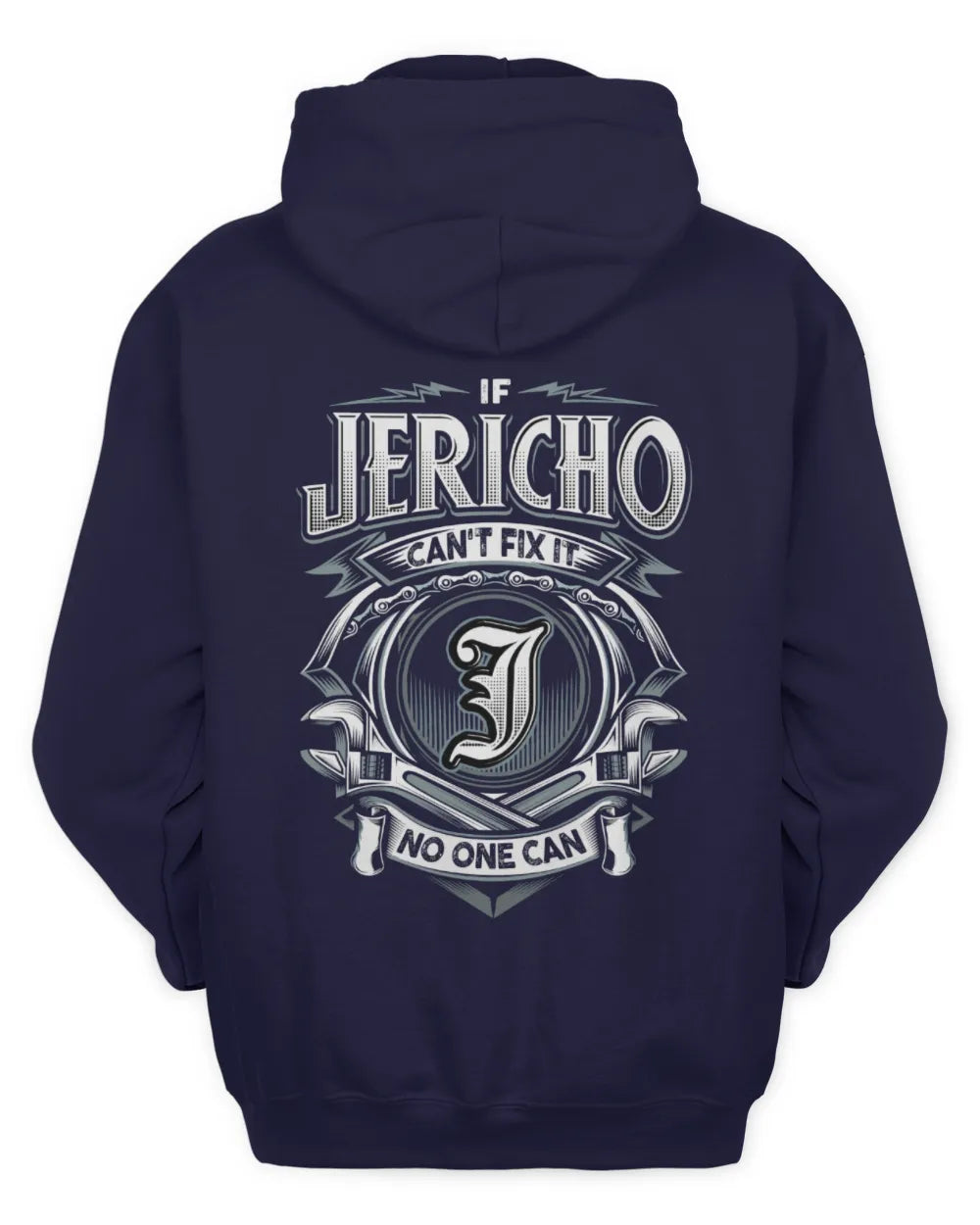 JERICHO AP81-K4-626 - Personalized Ahmed Quote Apparel “If Ahmed Can't Fix It, No One Can” - Unisex Hoodie - Navy