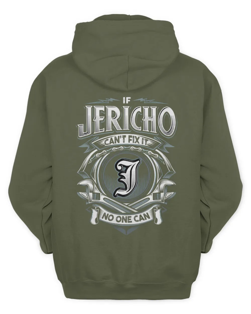 JERICHO AP81-K4-626 - Personalized Ahmed Quote Apparel “If Ahmed Can't Fix It, No One Can” - Unisex Hoodie - Military Green