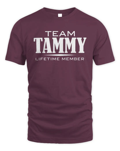 TAMMY BL62-K4-128 - Personalized “Team NAME Lifetime Member” - Unisex Standard T-Shirt - Maroon