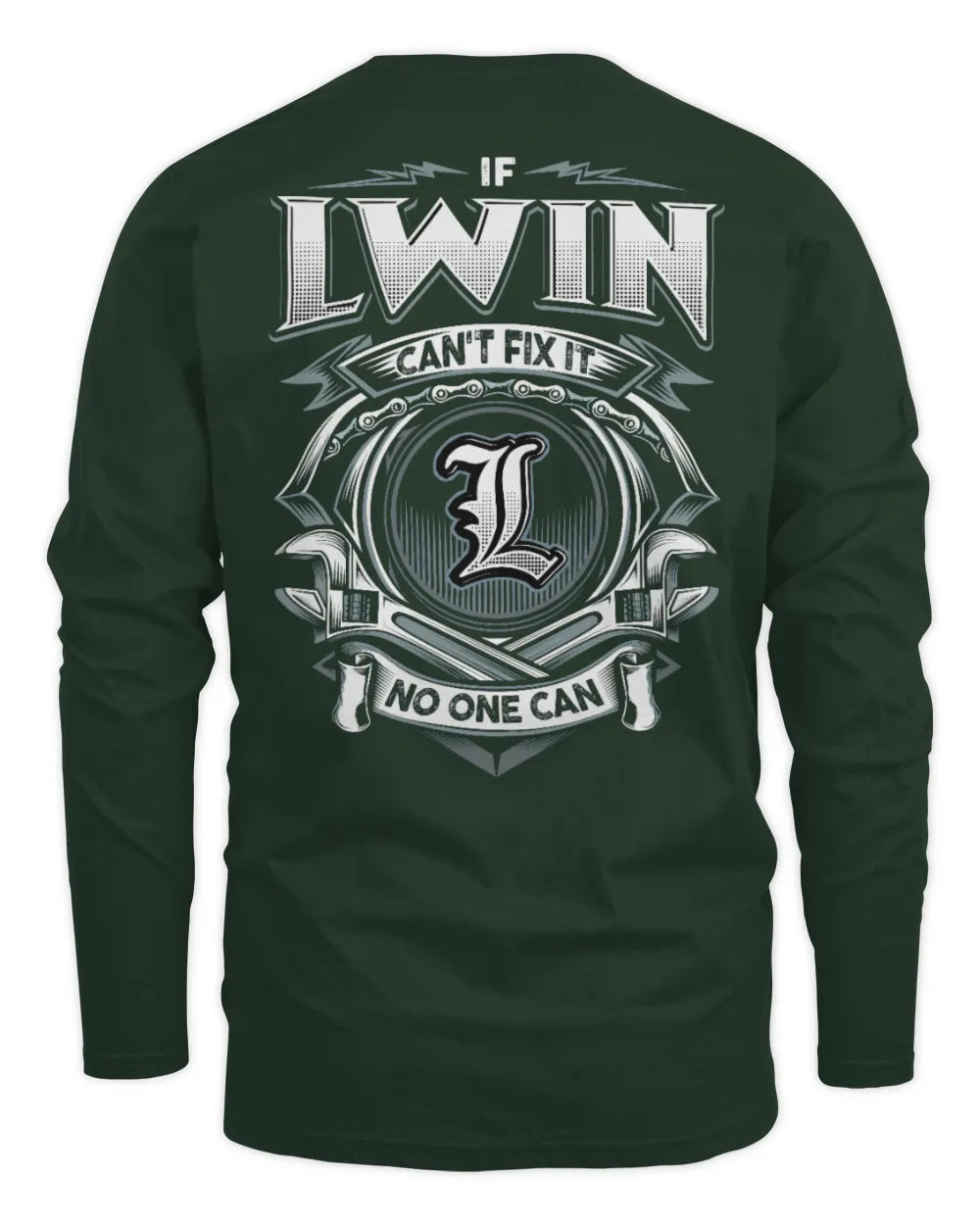 LWIN AP81-K4-626 - Personalized Ahmed Quote Apparel “If Ahmed Can't Fix It, No One Can” - Men's Long Sleeved T-Shirt - Forest Green