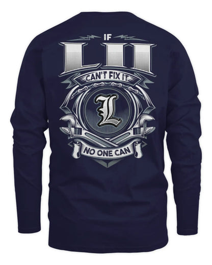 LII AP81-K4-626 - Personalized Ahmed Quote Apparel “If Ahmed Can't Fix It, No One Can” - Men's Long Sleeved T-Shirt - Navy