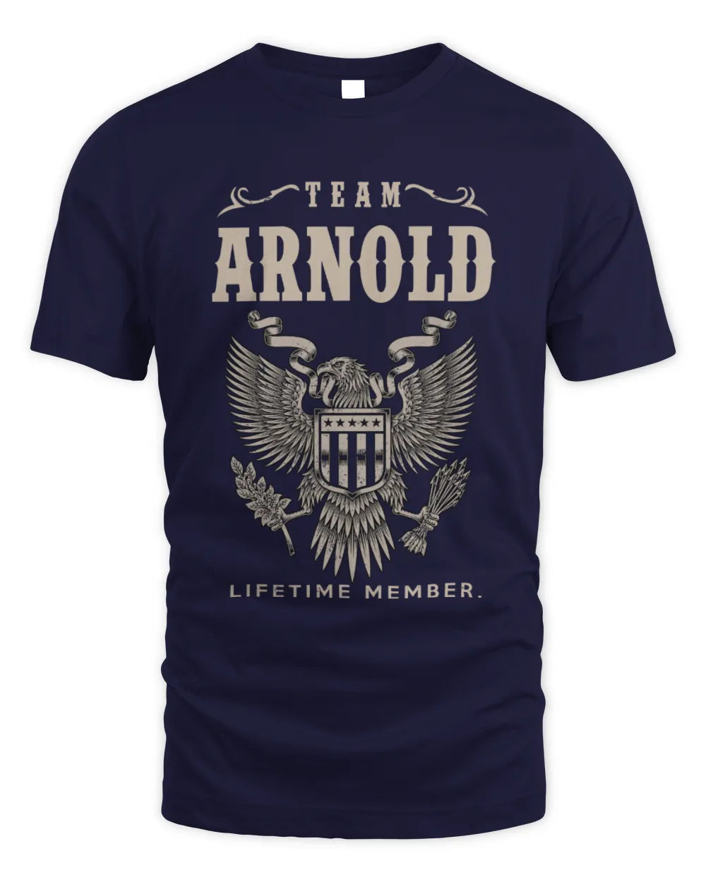 ARNOLD TP06-K82 – Personalized Classic Style Apparel “Team NAME Lifetime Member” - Unisex Standard T-Shirt - Navy