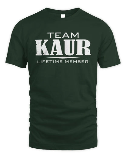 KAUR BL62-K4-128 - Personalized “Team NAME Lifetime Member” - Unisex Standard T-Shirt - Forest Green