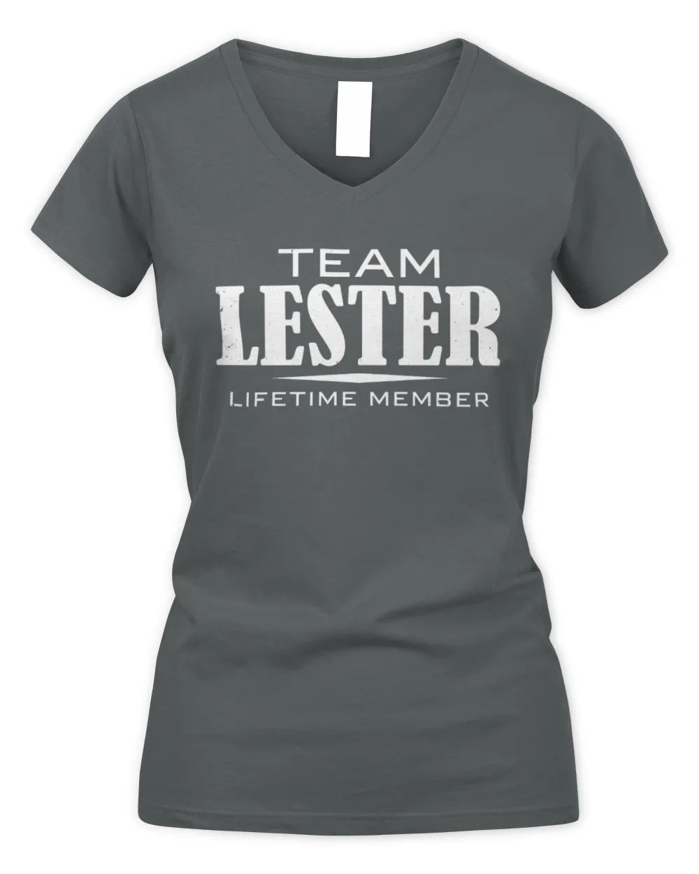 LESTER BL62-K4-128 - Personalized “Team NAME Lifetime Member” - Women's V-Neck T-Shirt - Charcoal