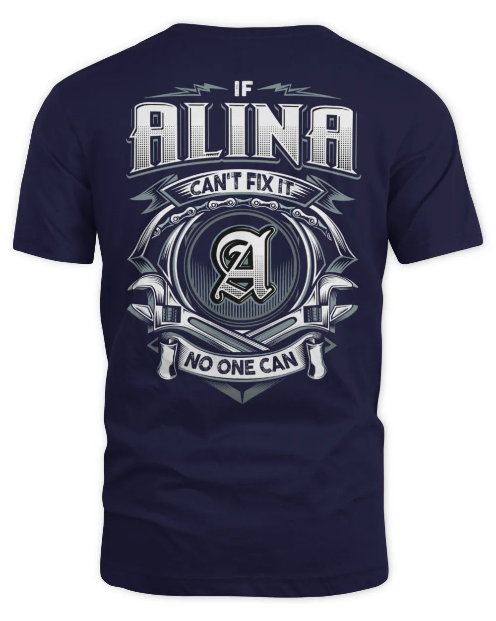 ALINA AP81-K4-626 - Personalized Ahmed Quote Apparel “If Ahmed Can't Fix It, No One Can” - Unisex Standard T-Shirt - Navy