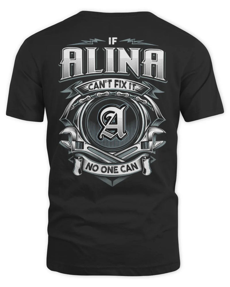 ALINA AP81-K4-626 - Personalized Ahmed Quote Apparel “If Ahmed Can't Fix It, No One Can” - Unisex Standard T-Shirt - Black