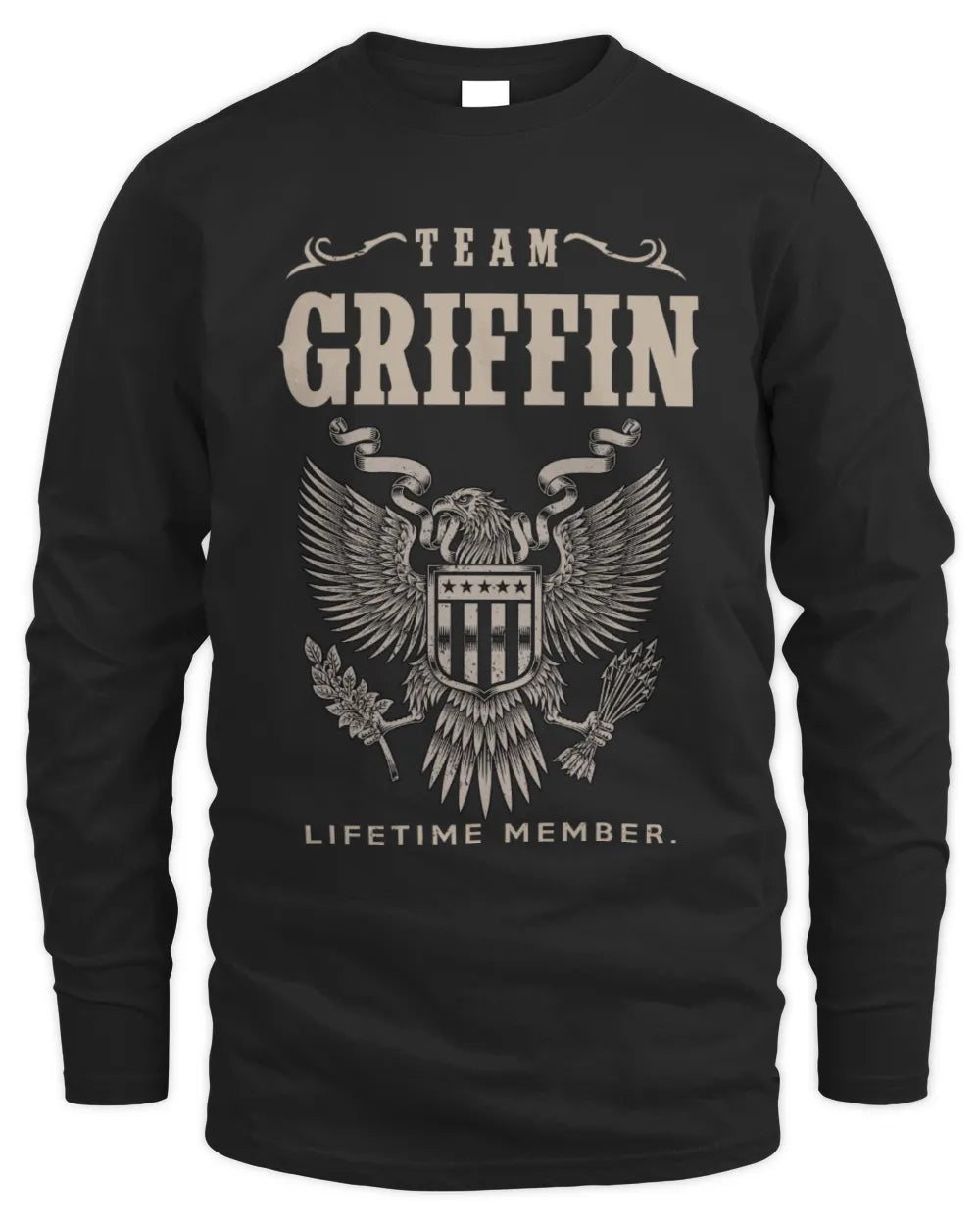 GRIFFIN TP06-K82 – Personalized Classic Style Apparel “Team NAME Lifetime Member” - Men's Long Sleeved T-Shirt - Black