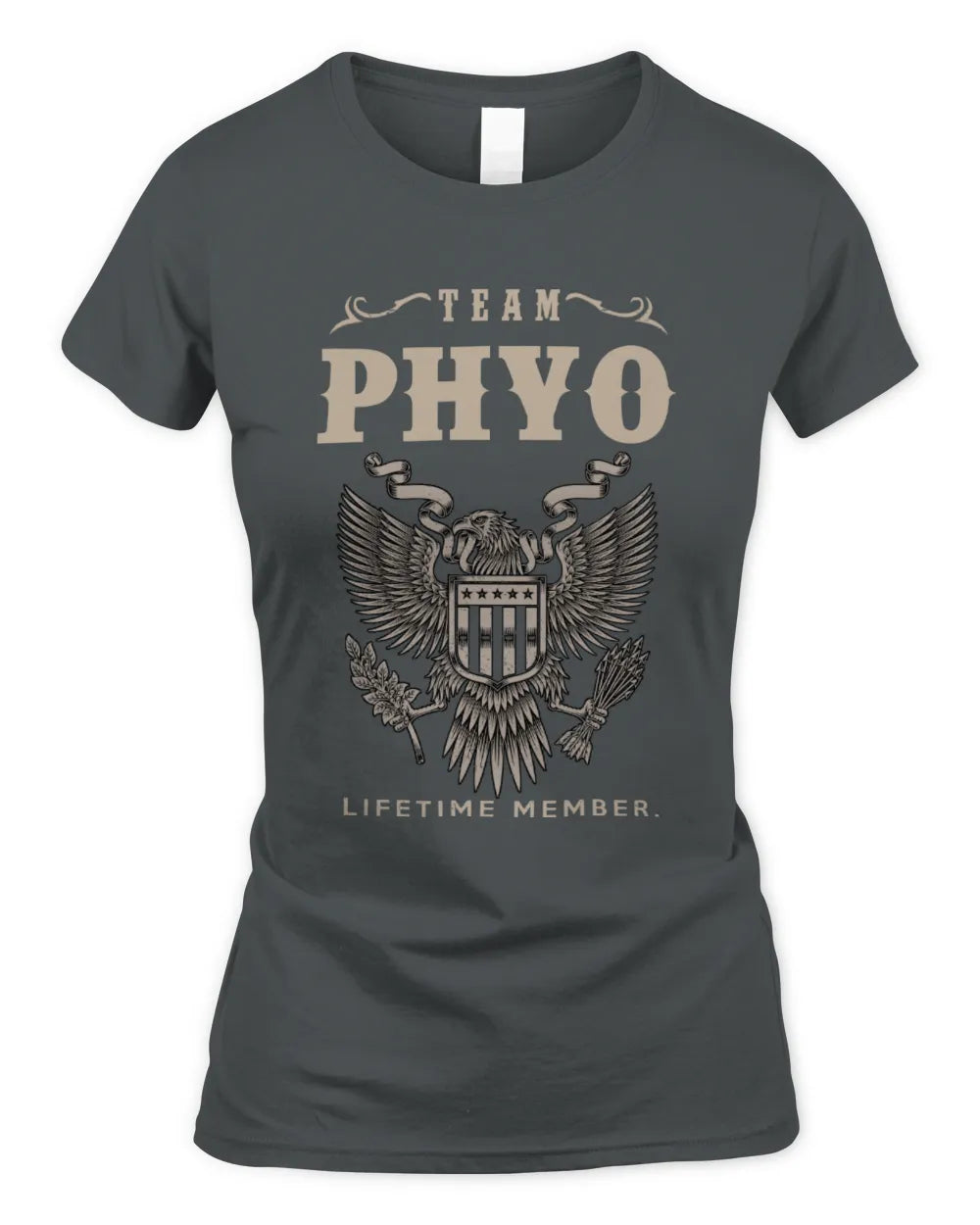 PHYO TP06-K82 – Personalized Classic Style Apparel “Team NAME Lifetime Member” - Women's Standard T-Shirt - Charcoal