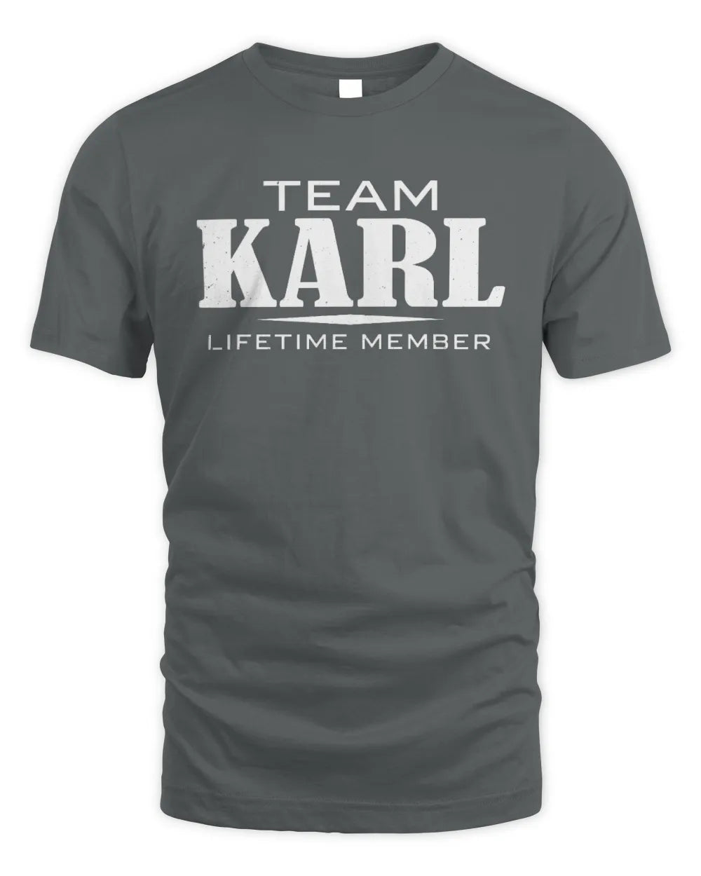 KARL BL62-K4-128 - Personalized “Team NAME Lifetime Member” - Unisex Standard T-Shirt - Charcoal