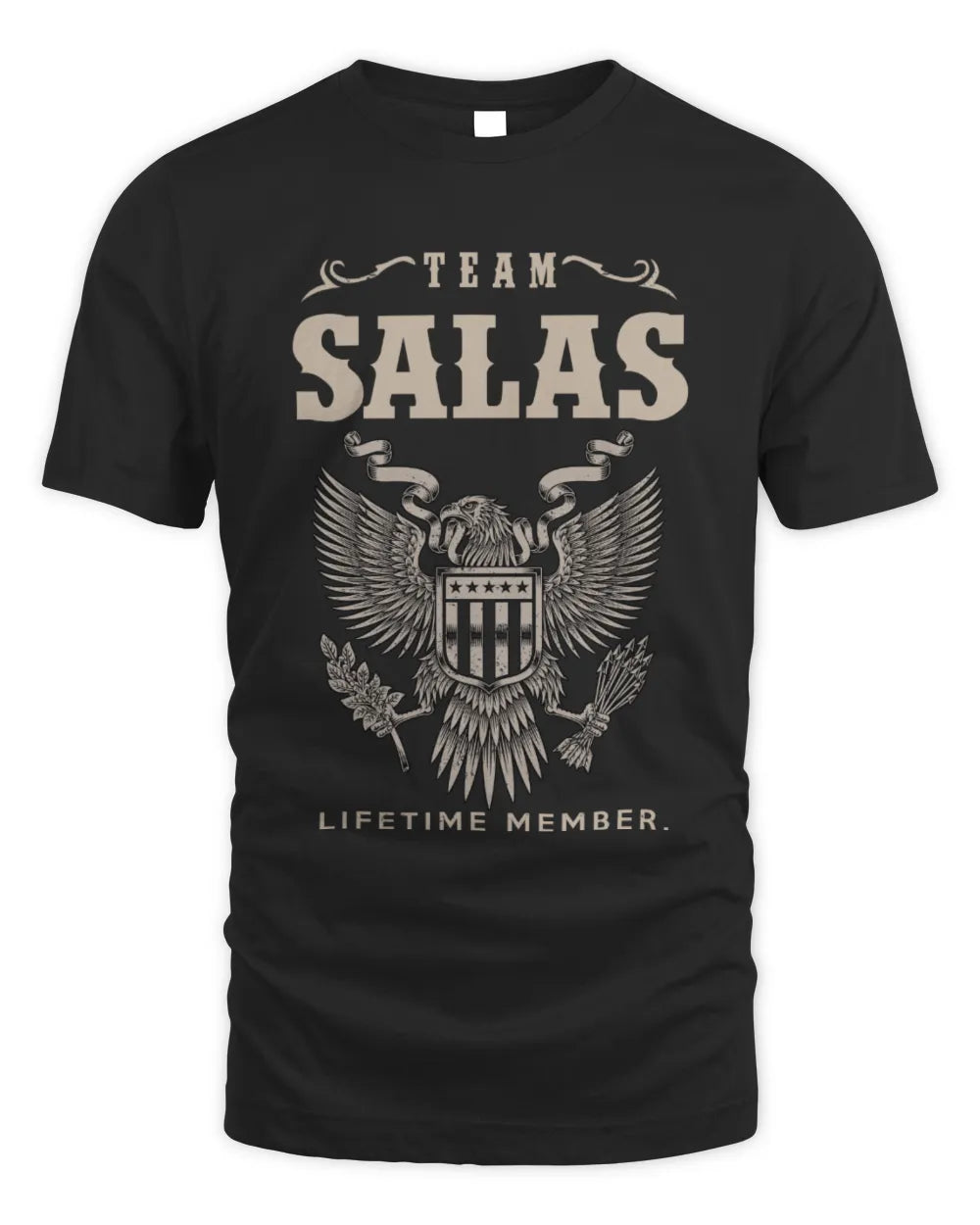 SALAS TP06-K82 – Personalized Classic Style Apparel “Team NAME Lifetime Member” - Unisex Standard T-Shirt - Black