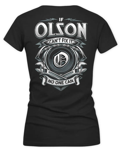 OLSON AP81-K4-626 - Personalized Ahmed Quote Apparel “If Ahmed Can't Fix It, No One Can” - Women's V-Neck T-Shirt - Black