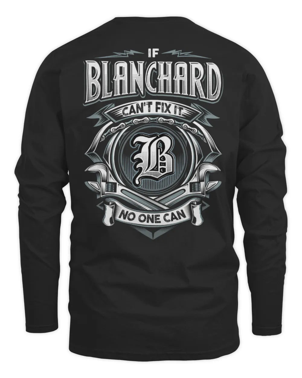 BLANCHARD AP81-K4-626 - Personalized Ahmed Quote Apparel “If Ahmed Can't Fix It, No One Can” - Men's Long Sleeved T-Shirt - Black