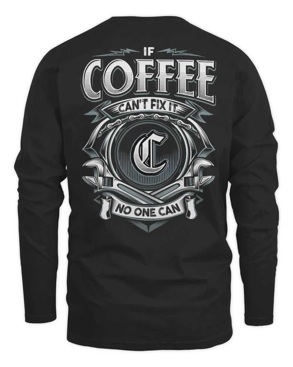 COFFEE AP81-K4-626 - Personalized Ahmed Quote Apparel “If Ahmed Can't Fix It, No One Can” - Men's Long Sleeved T-Shirt - Black