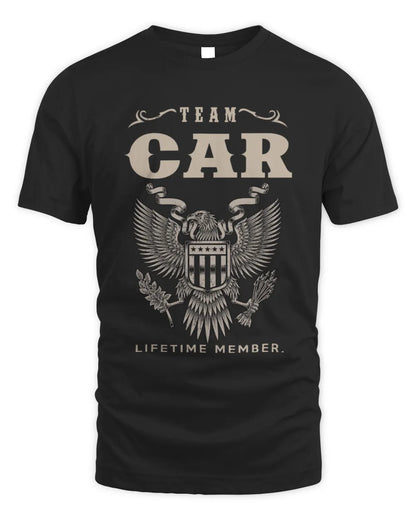 CAR TP06-K82 – Personalized Classic Style Apparel “Team NAME Lifetime Member” - Unisex Standard T-Shirt - Black