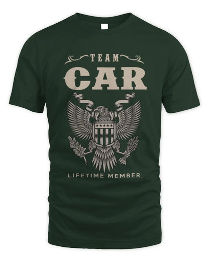 CAR TP06-K82 – Personalized Classic Style Apparel “Team NAME Lifetime Member” - Unisex Standard T-Shirt - Forest Green