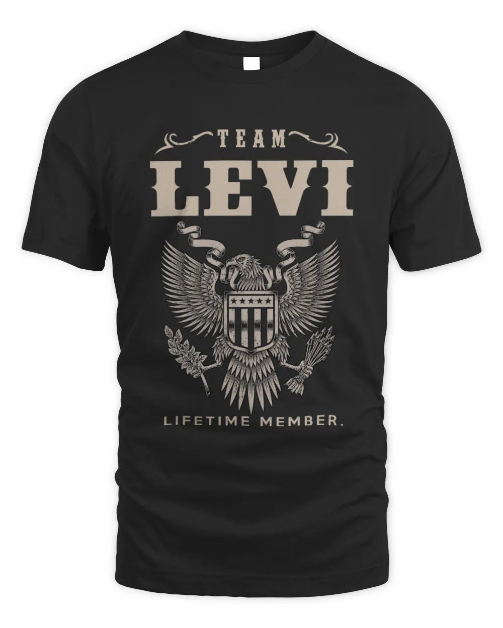 LEVI TP06-K82 – Personalized Classic Style Apparel “Team NAME Lifetime Member” - Unisex Standard T-Shirt - Black