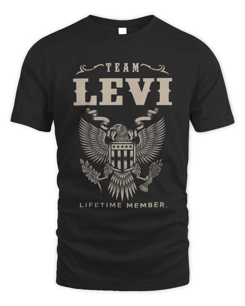 LEVI TP06-K82 – Personalized Classic Style Apparel “Team NAME Lifetime Member” - Unisex Standard T-Shirt - Black