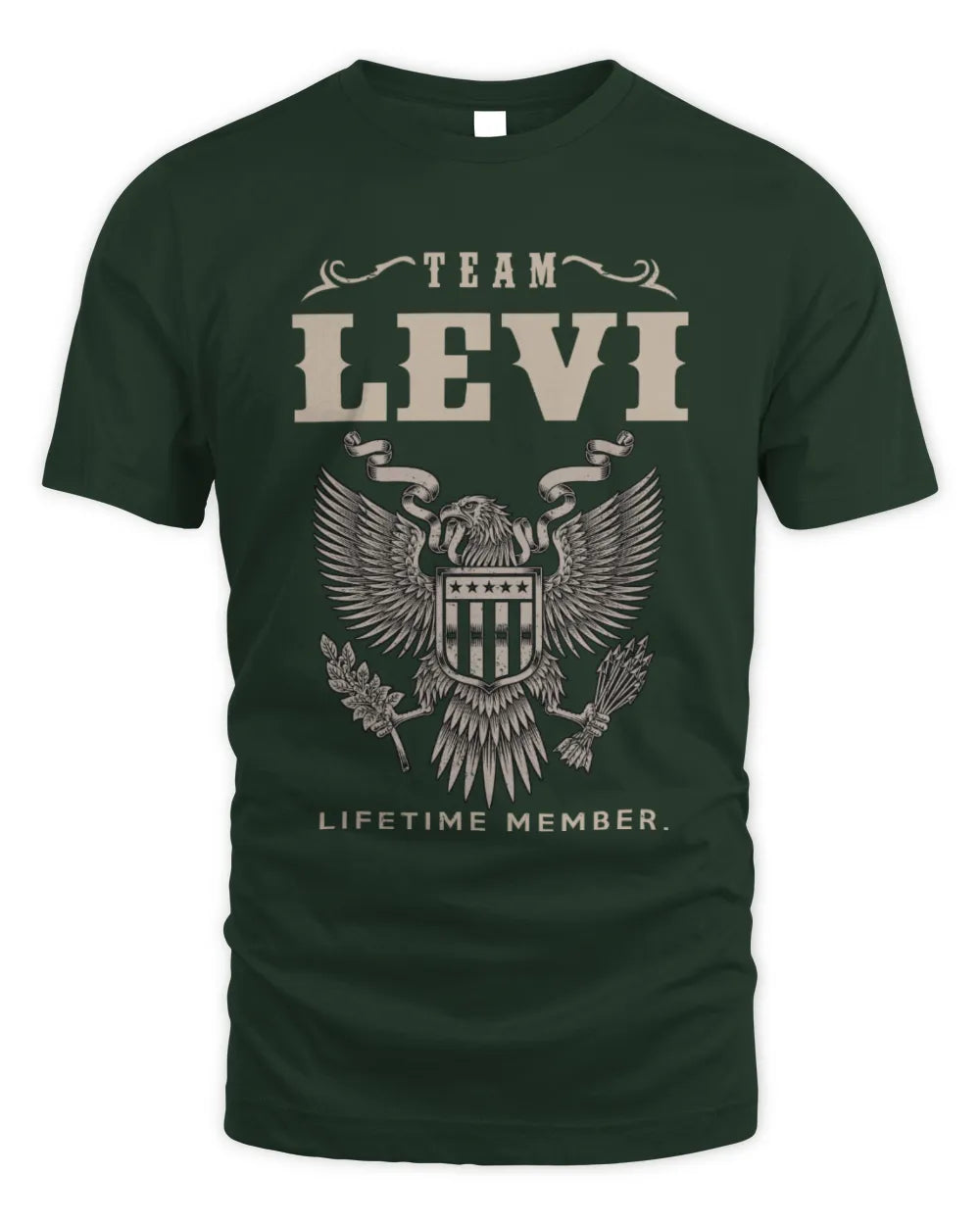 LEVI TP06-K82 – Personalized Classic Style Apparel “Team NAME Lifetime Member” - Unisex Standard T-Shirt - Forest Green