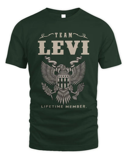 LEVI TP06-K82 – Personalized Classic Style Apparel “Team NAME Lifetime Member” - Unisex Standard T-Shirt - Forest Green