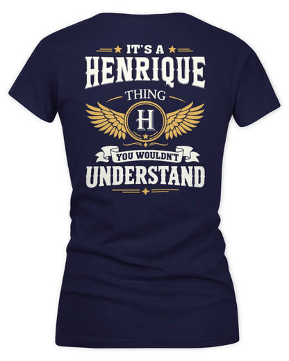 HENRIQUE KT06-M008 It’s a [NAME] Thing – You Wouldn’t Understand | Personalized Vintage T-Shirt - Women's V-Neck T-Shirt - Navy