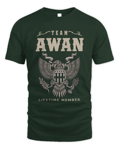AWAN TP06-K82 – Personalized Classic Style Apparel “Team NAME Lifetime Member” - Unisex Standard T-Shirt - Forest Green