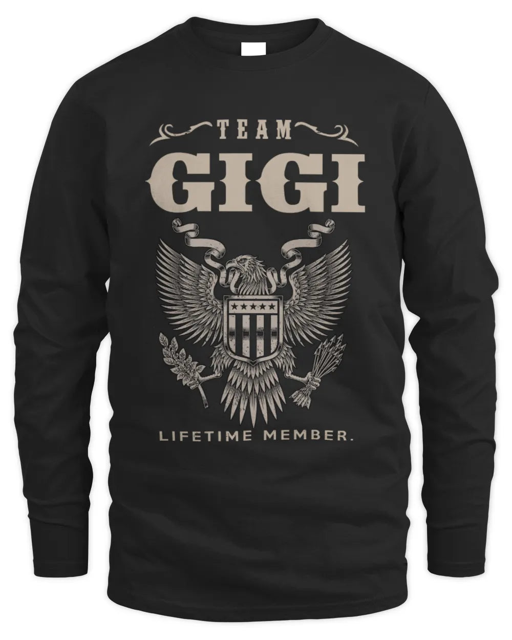 GIGI TP06-K82 – Personalized Classic Style Apparel “Team NAME Lifetime Member” - Men's Long Sleeved T-Shirt - Black