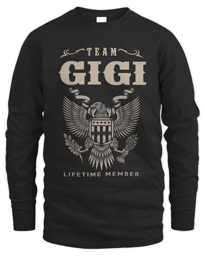GIGI TP06-K82 – Personalized Classic Style Apparel “Team NAME Lifetime Member” - Men's Long Sleeved T-Shirt - Black