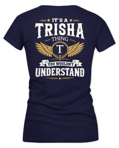 TRISHA KT06-M008 It’s a [NAME] Thing – You Wouldn’t Understand | Personalized Vintage T-Shirt - Women's V-Neck T-Shirt - Navy