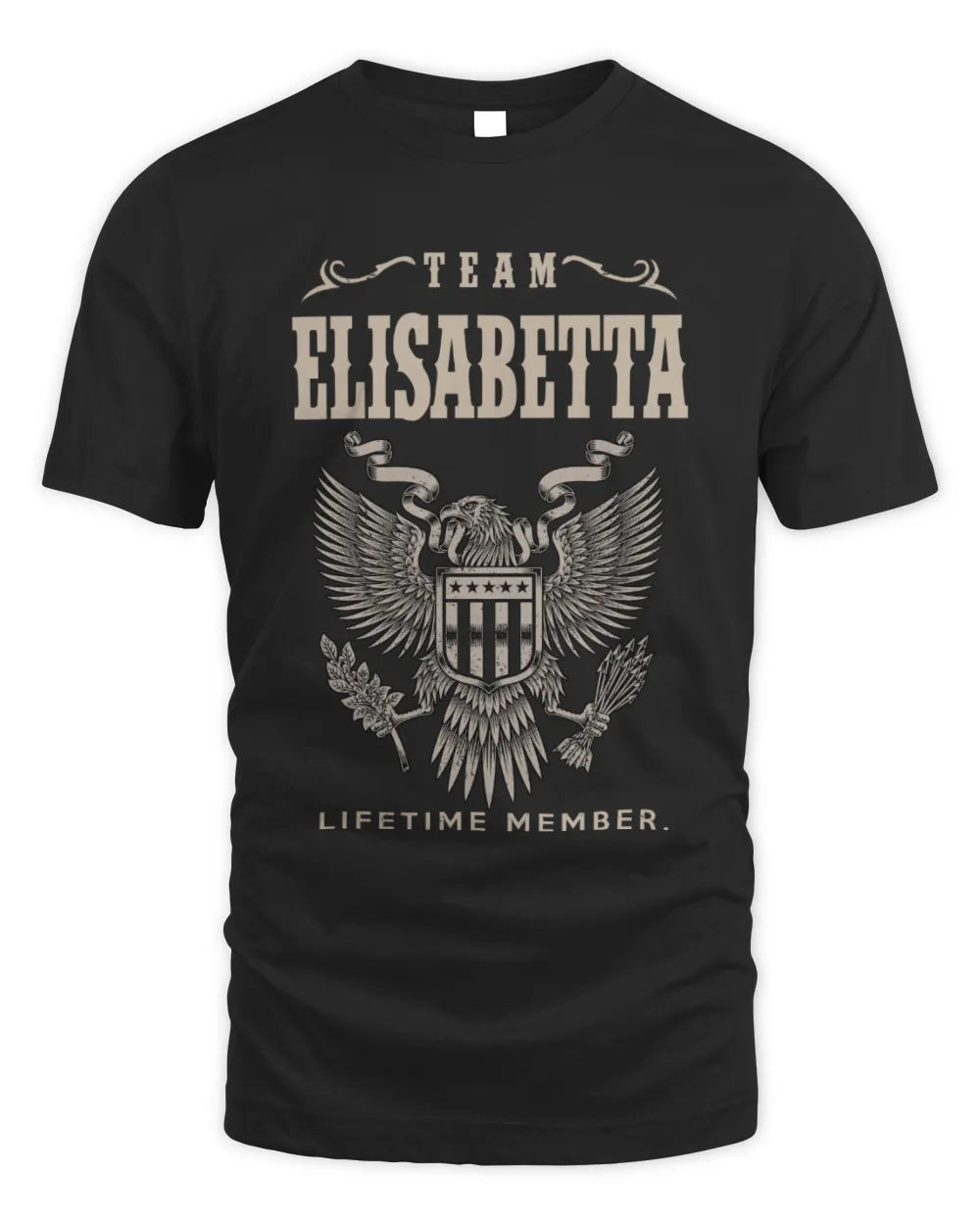 ELISABETTA TP06-K82 – Personalized Classic Style Apparel “Team NAME Lifetime Member” - Unisex Standard T-Shirt - Black