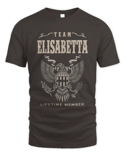 ELISABETTA TP06-K82 – Personalized Classic Style Apparel “Team NAME Lifetime Member” - Unisex Standard T-Shirt - Dark Chocolate