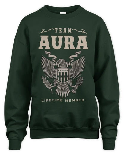 AURA TP06-K82 – Personalized Classic Style Apparel “Team NAME Lifetime Member” - Unisex Sweatshirt - Forest Green