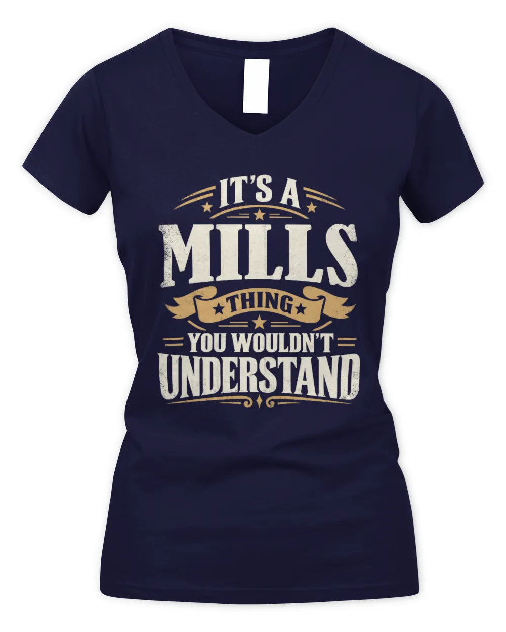 MILLS P08 TH51 - Personalized “It’s a/an [NAME] Thing – You Wouldn’t Understand” Shirt - Women's V-Neck T-Shirt - Navy