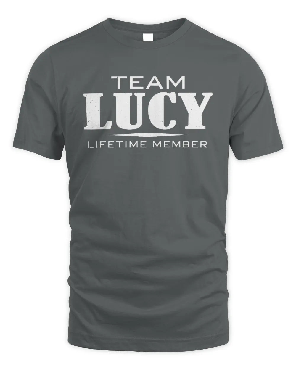 LUCY BL62-K4-128 - Personalized “Team NAME Lifetime Member” - Unisex Standard T-Shirt - Charcoal