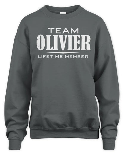 OLIVIER BL62-K4-128 - Personalized “Team NAME Lifetime Member” - Unisex Sweatshirt - Charcoal