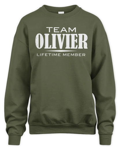 OLIVIER BL62-K4-128 - Personalized “Team NAME Lifetime Member” - Unisex Sweatshirt - Military Green