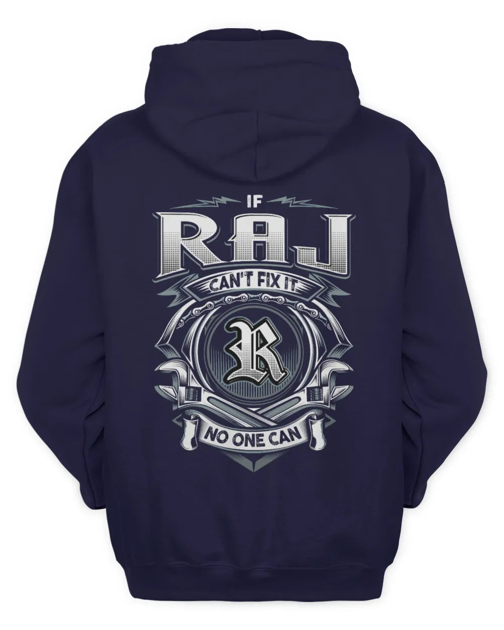RAJ AP81-K4-626 - Personalized Ahmed Quote Apparel “If Ahmed Can't Fix It, No One Can” - Unisex Hoodie - Navy