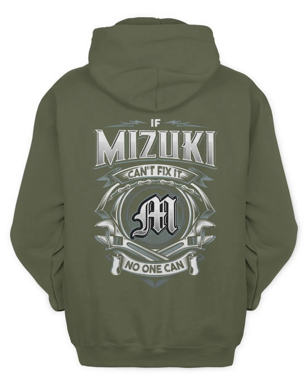 MIZUKI AP81-K4-626 - Personalized Ahmed Quote Apparel “If Ahmed Can't Fix It, No One Can” - Unisex Hoodie - Military Green