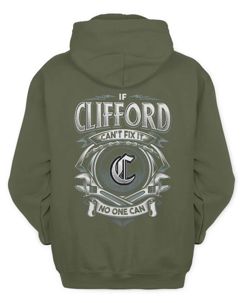 CLIFFORD AP81-K4-626 - Personalized Ahmed Quote Apparel “If Ahmed Can't Fix It, No One Can” - Unisex Hoodie - Military Green