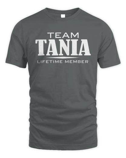 TANIA BL62-K4-128 - Personalized “Team NAME Lifetime Member” - Unisex Standard T-Shirt - Charcoal