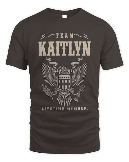 KAITLYN TP06-K82 – Personalized Classic Style Apparel “Team NAME Lifetime Member” - Unisex Standard T-Shirt - Dark Chocolate