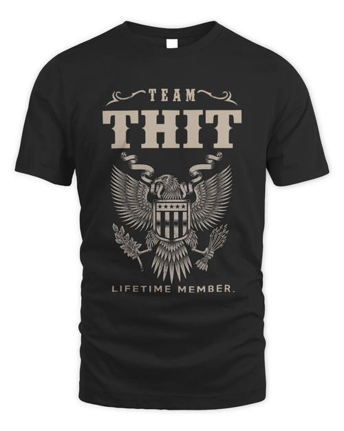 THIT TP06-K82 – Personalized Classic Style Apparel “Team NAME Lifetime Member” - Unisex Standard T-Shirt - Black