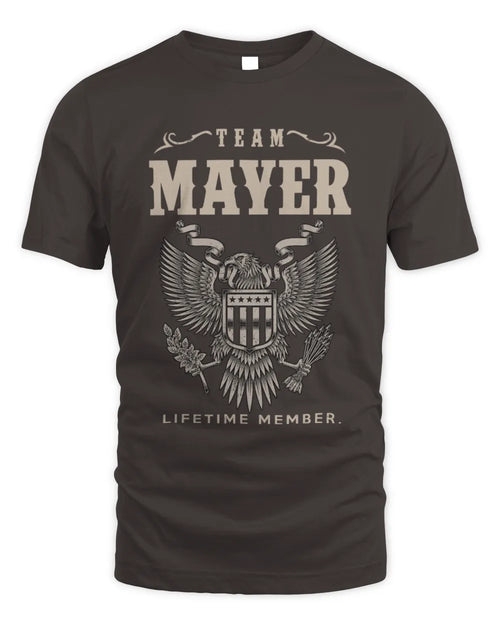 MAYER TP06-K82 – Personalized Classic Style Apparel “Team NAME Lifetime Member” - Unisex Standard T-Shirt - Dark Chocolate