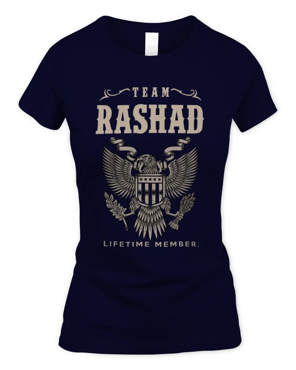 RASHAD TP06-K82 – Personalized Classic Style Apparel “Team NAME Lifetime Member” - Women's Standard T-Shirt - Navy