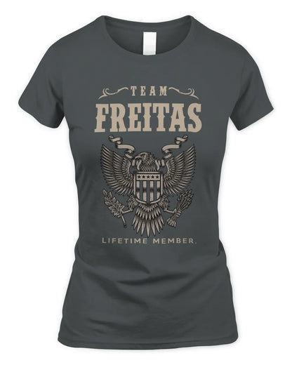 FREITAS TP06-K82 – Personalized Classic Style Apparel “Team NAME Lifetime Member” - Women's Standard T-Shirt - Charcoal