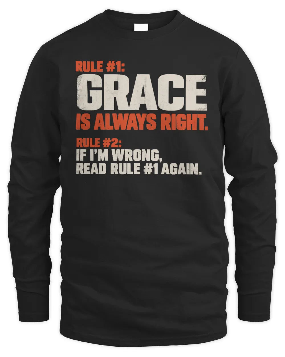 GRACE NP1-H006 - Always Right Personalized Name T-Shirt – Funny Custom Name Shirt - Men's Long Sleeved T-Shirt - Black