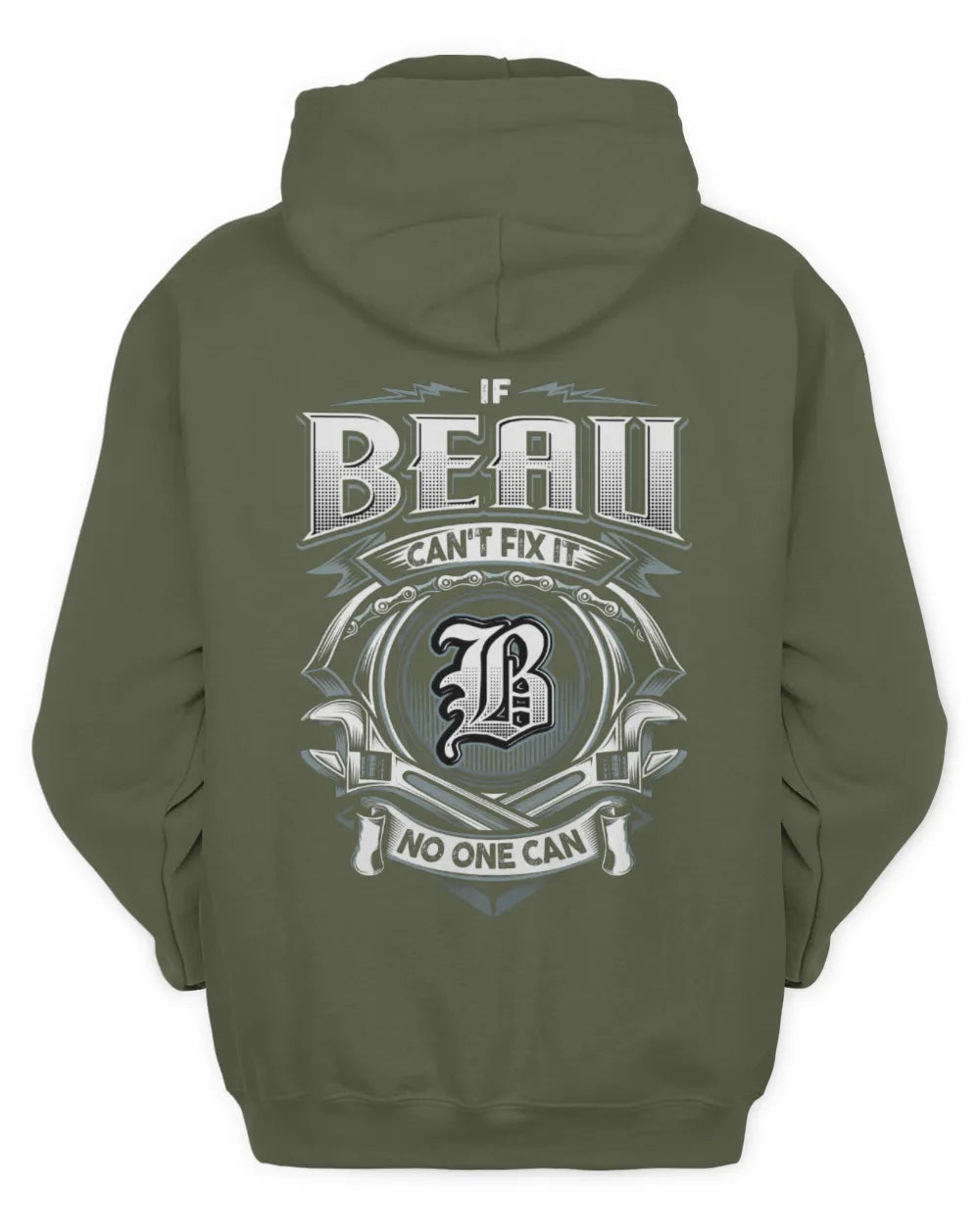 BEAU AP81-K4-626 - Personalized Ahmed Quote Apparel “If Ahmed Can't Fix It, No One Can” - Unisex Hoodie - Military Green