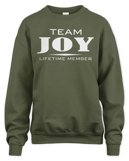 JOY BL62-K4-128 - Personalized “Team NAME Lifetime Member” - Unisex Sweatshirt - Military Green