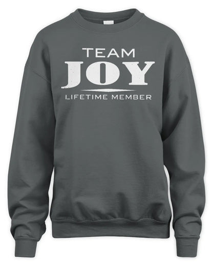 JOY BL62-K4-128 - Personalized “Team NAME Lifetime Member” - Unisex Sweatshirt - Charcoal